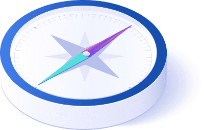 進むべき方向を示すコンパスのイラスト